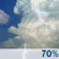 This Afternoon: A chance of showers and thunderstorms before 2pm, then showers and thunderstorms likely between 2pm and 3pm, then showers and thunderstorms likely. Partly sunny, with a high near 78. Southeast wind around 5 mph. Chance of precipitation is 70%. New rainfall amounts less than a tenth of an inch possible. This Afternoon: Chance Showers And Thunderstorms